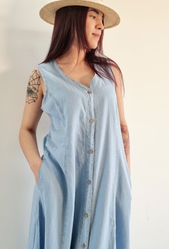 Vestido Camisero DENIM EVASE SARA ( L a XXL) - tienda online