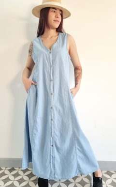 Vestido Camisero DENIM EVASE SARA ( L a XXL) - comprar online