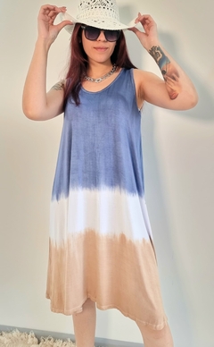 Vestido Solero (XL/XXL) Oversize Blue Beige - comprar online