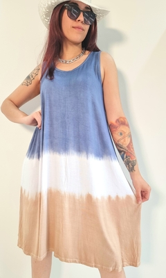 Vestido Solero (XL/XXL) Oversize Blue Beige