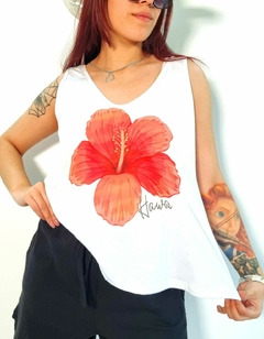 Musculosa V Evasé Hawai (M al XL) - White