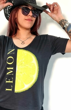 Remera V PREMIUM LEMON (4 talles) Black - en internet