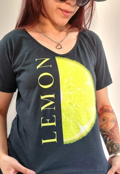 Remera V PREMIUM LEMON (4 talles) Black - - comprar online