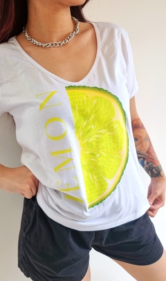 Remera V PREMIUM LEMON (4 talles) White - - tienda online