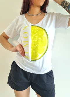 Remera V PREMIUM LEMON (4 talles) White - en internet