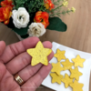 Aplique Acrílico Glitter Estrela Dourada