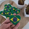 Aplique Emborrachado Coração Brasil