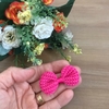 Laço Linha Tipo Crochê Rosa Forte (5cm)