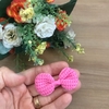 Laço Linha Tipo Crochê Rosa Médio (5cm)