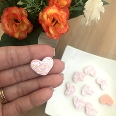 Aplique Patch Glitter Flocado Mini Coração (2cm) - loja online