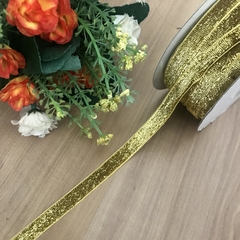 Fita Lurex Esponjoso Glitter Dourado (10mm) - comprar online