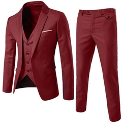 DIHOPE 2020 Men's Fashion Slim Suits Men's Business Casual Groomsman three-piece Suit Blazers Jacket Pants Trousers Vest Sets - Bruna Daniela Beleza