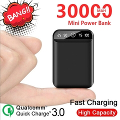 Mini Portable 30000mAh Mobile Charger with Dual USB Port Outdoor Safe Emergency External Battery Power Bank for Iphone Xiaomi