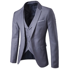DIHOPE 2020 Men's Fashion Slim Suits Men's Business Casual Groomsman three-piece Suit Blazers Jacket Pants Trousers Vest Sets - loja online
