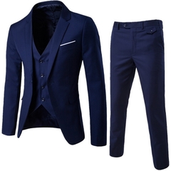 DIHOPE 2020 Men's Fashion Slim Suits Men's Business Casual Groomsman three-piece Suit Blazers Jacket Pants Trousers Vest Sets