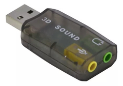 PLACA DE SOM USB 5.1 ADAPTADOR DE AUDIO FONE DE OUVIDO