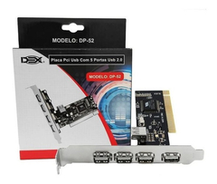 PLACA USB 2.0 5 PORTAS / PCI / DP-52 (L)