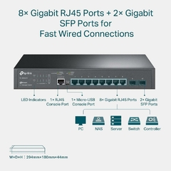 Hub Switch Tp-link TL-SG3210 (T2500G-10TS) 2SFP 8 Portas - 10/100/1000Mbps na internet