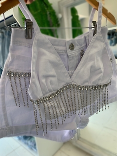 Conjunto branco strass