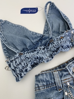 Conjunto all jeans brilho - Joice Custom