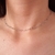 Choker de elos em formato de coração folheada a ródio branco