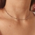 Choker no pescoço de fio torcido folheada a ródio branco