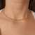 Choker de corrente de coração folheada a ouro 18k