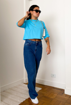 TShirt Cropped Essencial Azul