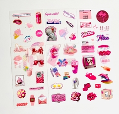 Conjunto de 6 cartelas de adesivos - cool girl