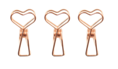 Clips metálico rose gold - coração