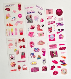 Conjunto de 6 cartelas de adesivos - cool girl - comprar online