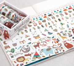 Kit com 10 washi tapes - festa na floresta