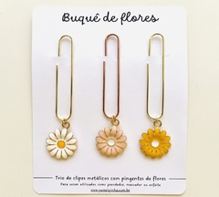 Trio de clips - buquê de flores