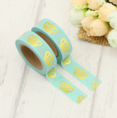 Washi tape - verde menta gold foil - comprar online