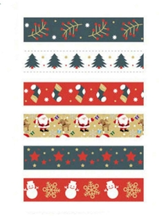 Kit com 6 washi tapes - Natal na internet