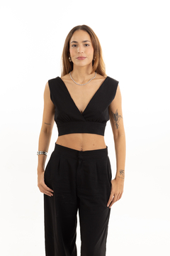 Cropped Triangular Preto - comprar online