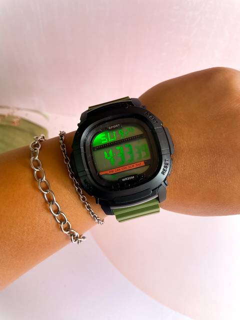 Reloj digital de hombre Erik verde