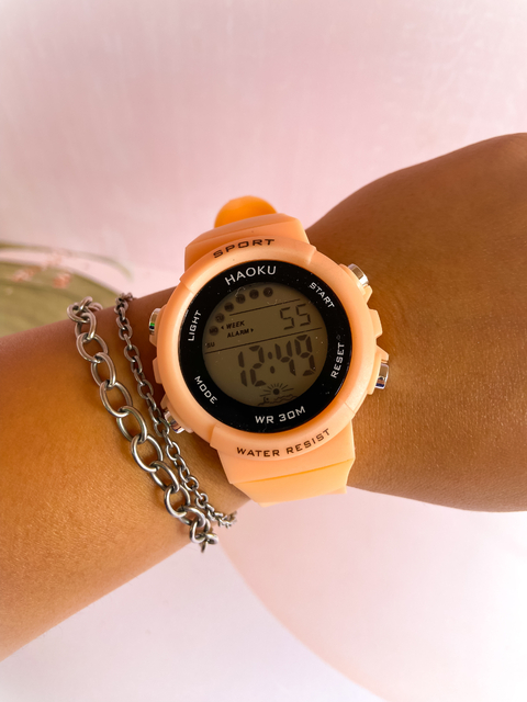 Reloj deportivo Haoku salmon