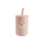 Copo de Silicone com Tampa e Canudo Rosa - Milky - comprar online