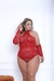 Body vermelho plus size sendo usado por modelo - Q' Formosa lingerie plus size