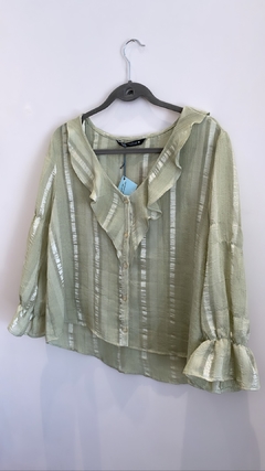 Camisa Verde Zara M - comprar online