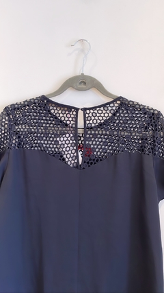 Blusa Renda Marinho Zara M - loja online