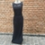 vestido longo preto com paetes - tam g - r&m richards