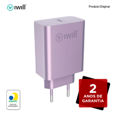 CARREGADOR USB-C 20W - LILÁS - IWILL