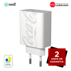 CARREGADOR USB-C 20W COKE - BRANCO - IWILL
