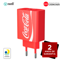CARREGADOR USB-C 20W COKE - VERMELHO - IWILL