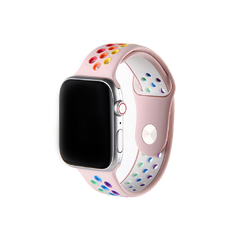 PULSEIRA APPLE WATCH 38/40MM - SILICONE SPORT ROSA CLARO ARCO-IRIS - comprar online