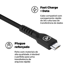 CABO MICRO USB DSHOCK - PRETO - GSHIELD - Playfix.com.br