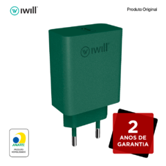 CARREGADOR USB-C 20W - VERDE - IWILL