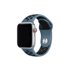 PULSEIRA APPLE WATCH 42/44MM - SILICONE SPORT AZUL CARIBE E PRETO